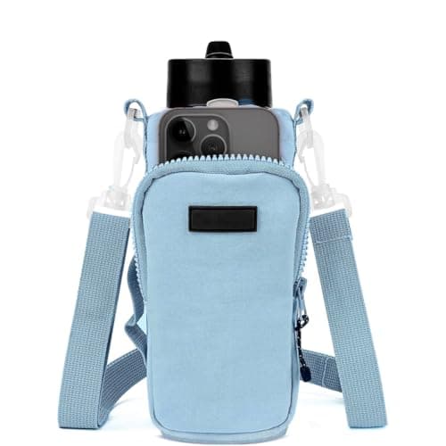 Bolsa Porta Garrafa Squeeze para Copo Térmico Com Alça Ajustável Shoulder Bag Para garrafas de agua (Azul)