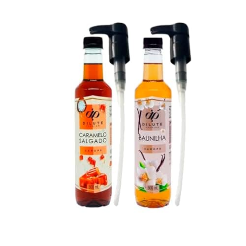 Kit 2 Xaropes Premium para Drinks e Café Dilute Com Dosador (Caramelo Salgado/Baunilha)