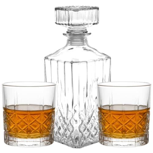 Kit Licoreira Garrafa De Vidro Para Whisky + Copos De Whisky Mini Bar Em Casa Decoração Uisque Whiskey Frasco