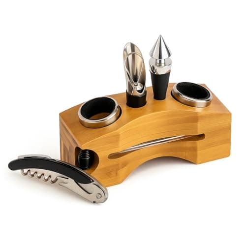 Kit Abridor de Vinho Com Saca Rolhas Bico Dosador Rolha Inox Termometro Anel Anti Gotas Profissional