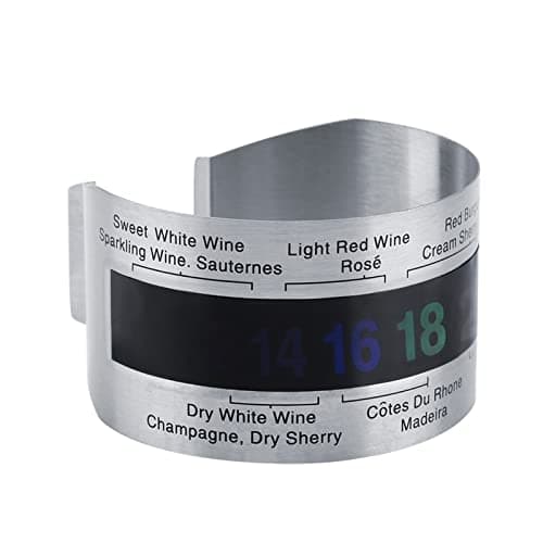 Termômetro de Vinho Tinto, Sensor de Temperatura de Pulseira de Aço Inoxidável, Tela LCD, Tamanho de Mini Portátil, Adequado para Vinho, água, Gás, Sólido, Design de Relógio de