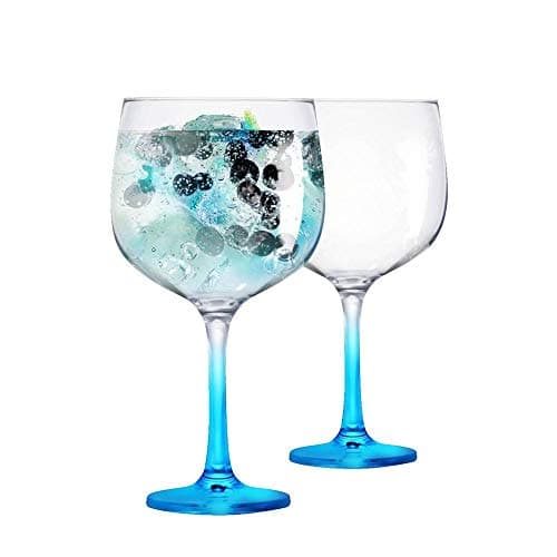 Taça de Gin, Jogo de Taça de Vidro, para Gin 650ml Ruvolo 2pcs (azul)