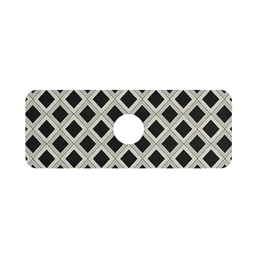 QwThum Tapete Absorvente Para Torneira De Cozinha, Protetor Contra Respingos, Coletor De Gotas Para Banheiro, Trailer, Bar, 37,3 X 13,7 Cm, 1 Peça, Treliça