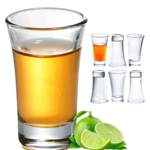 Kit 6 Copos de Vidro Shot 50ml Premium – Dose Cachaça, Tequila, Vodka – Copo Resistente FBK Qualidade