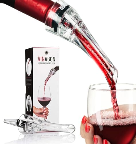 VINABON Bico aerador de vinho – Aerador de vinho profissional atualizado 2026 para sabor superior, buquê aprimorado e acabamento rico e suave. Design sem vazamento, sem gotejamento, sem derramamento
