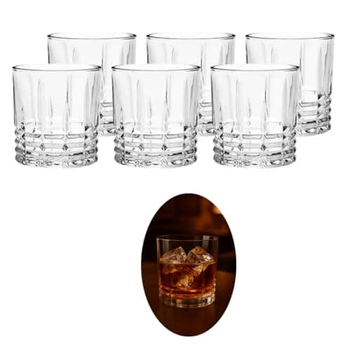 Conjunto de 6 Copos para Whisky de Vidro com Design Geométrico 290m