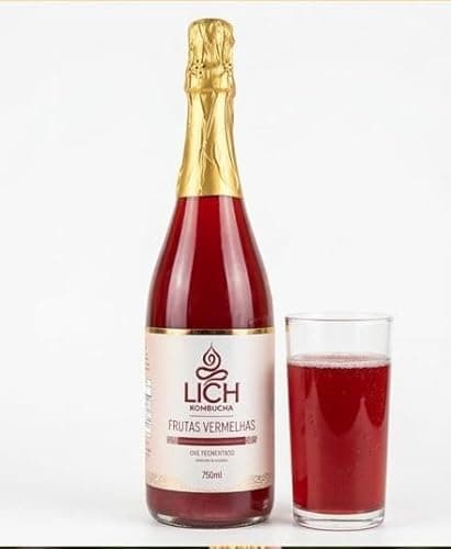 Kombucha Lich Premium 750ml - Chá Fermentado Natural, Zero Glúten, Baixa Caloria