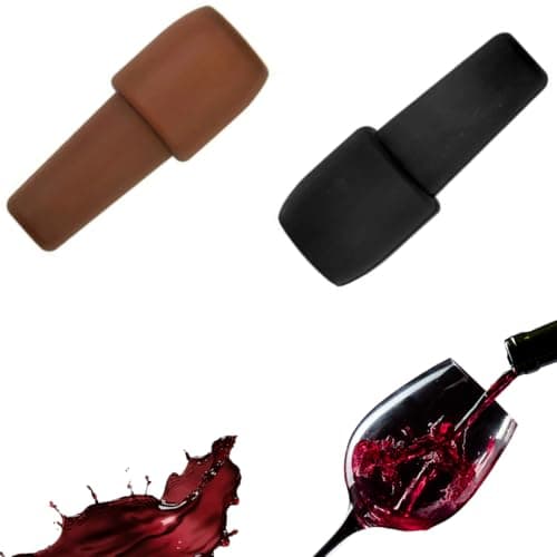 Kit Tampa Rolha de Silicone Reutilizável para Vinho Vedação Hermética Sustentável Flexível e Compatível com Garrafas de Vinho e Espumante 2 Unidades JETBUY (Preta e Marrom)