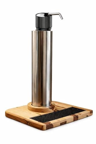 Chopeira Cervejeira em Aço Inox 3 Litros com Base de Madeira, Bomba Extratora e Bastão de Gelo para Áreas Gourmet e Churrasqueiras