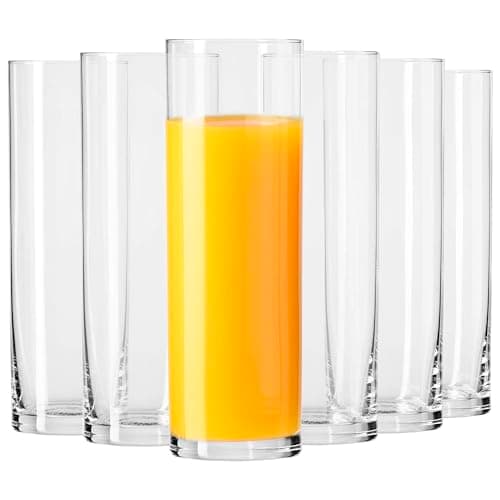 Jogo 6 Copos Vidro Long Drink Festa Coquetel Água Suco Tubo 300ml
