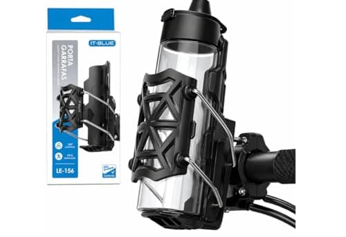 Suporte Universal para Garrafa Bike Giratório 360 Graus Ajustável Porta Copo para Bicicleta Moto E Bike Scooter Fixação Segura Anti Queda Compatível 32 a 77mm Instalação Ráp