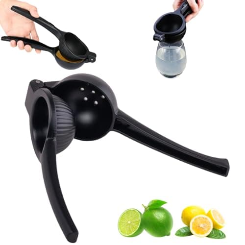Espremedor de Limão Manual em Metal Com Revestimento Preto Premium 20cm Extração Máxima de Suco Design Ergonômico e Moderno para Cozinha Bares e Drinks