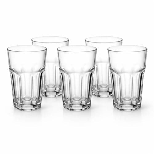 Conjunto de Copos Long Drink 410 ml com 6 Peças, Vidro Transparente, Copos Altos Multiuso para Água, Suco, Refrigerante e Drinks, Resistentes e Duráveis