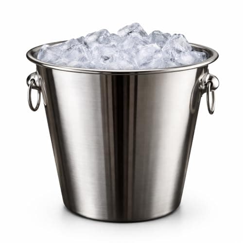Balde de Gelo em Aço Inox 4,5L com Alça – Resistente, Elegante, Ideal para Bebidas, Festas e Bar