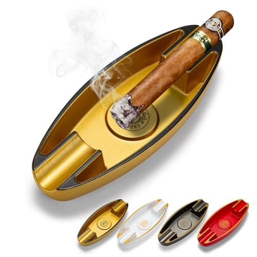 CIGARWONG Cinzeiro de charuto com 2 suportes para charutos cinzeiro portátil de viagem exclusivo para ambientes externos e internos