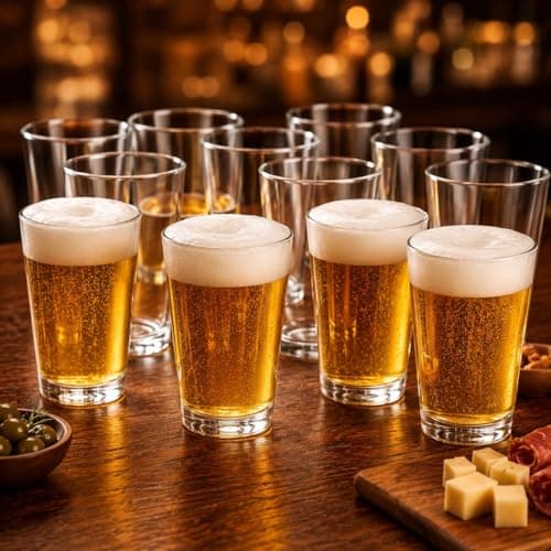 Kit 12 Copos Caldereta 300ml Vidro Transparente Cerveja Chopp Bar Restaurante