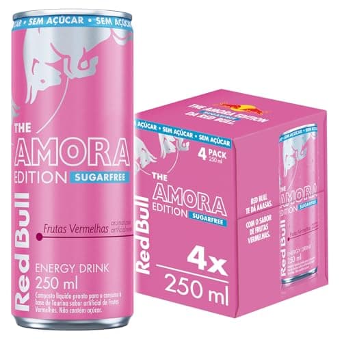 Pack de 4 Latas Red Bull Energético, Amora Edition, Frutas Vermelhas, Sem Açúcar 250ml