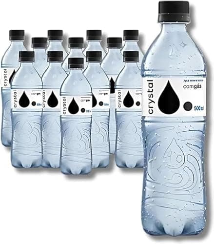 ÁGUA MINERAL COM GÁS CRYSTAL 500ML KIT 12 UNIDADES- NATURAL, REFRESCANTE