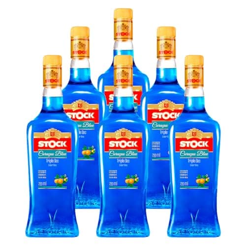 Licor de Laranja Stock Curaçau Blue Triple Sec 720ml 6un