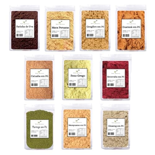 Pré Treino 10 Itens Energético Pó Natural-Beterraba, Guaraná, Catuaba, Uva, Maca, Marapuama, Gengibre e outros