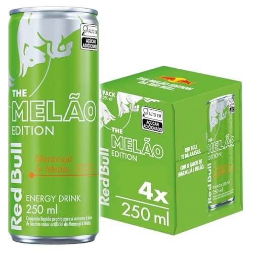 Pack de 4 Latas Red Bull Energético, Melão Edition, Maracujá e Melão, 250ml