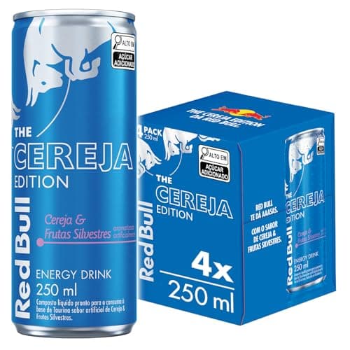 Pack de 4 Latas Red Bull Energético, Cereja e Frutas Silvestres, 250ml