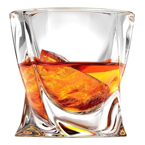 Kit Jogo 6 Copos De Vidro Whisky 300ml Gelo Quadrado Torcido