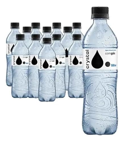 Agua Mineral Com Gás Crystal Garrafa 500ml -12 Unidades