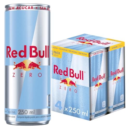 Red Bull Energético, Zero, Sem Açúcar, 250ml, 4 latas