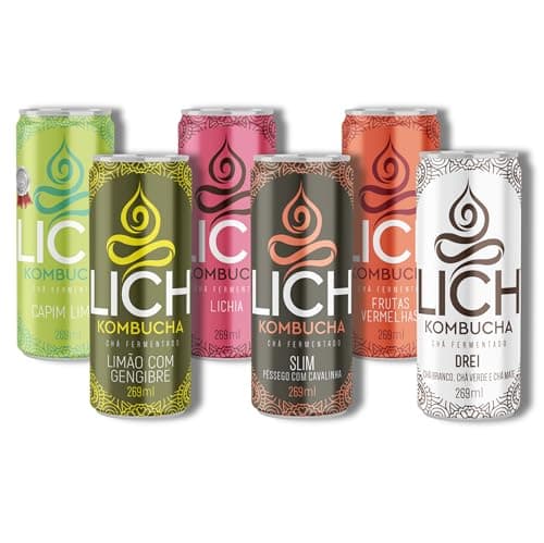 Lich Kombucha, Lich Kombucha Degustação - Pack Com 6 Unidades 269ml