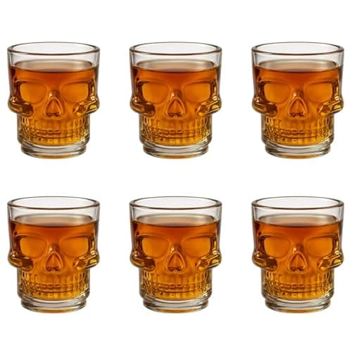 Jogo 6 Copos de Caveira Para Dose/Shot Tequila Whisky 50ml