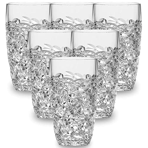 Jogo de 6 Copos Long Drink de Vidro 270ml – Artemis em Alto Relevo, Ideal para Água, Sucos e Coquetéis